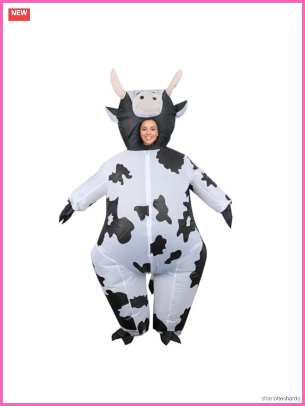 Inflatable Cow Costume Adult Unisex Blow Up Suit Halloween Party